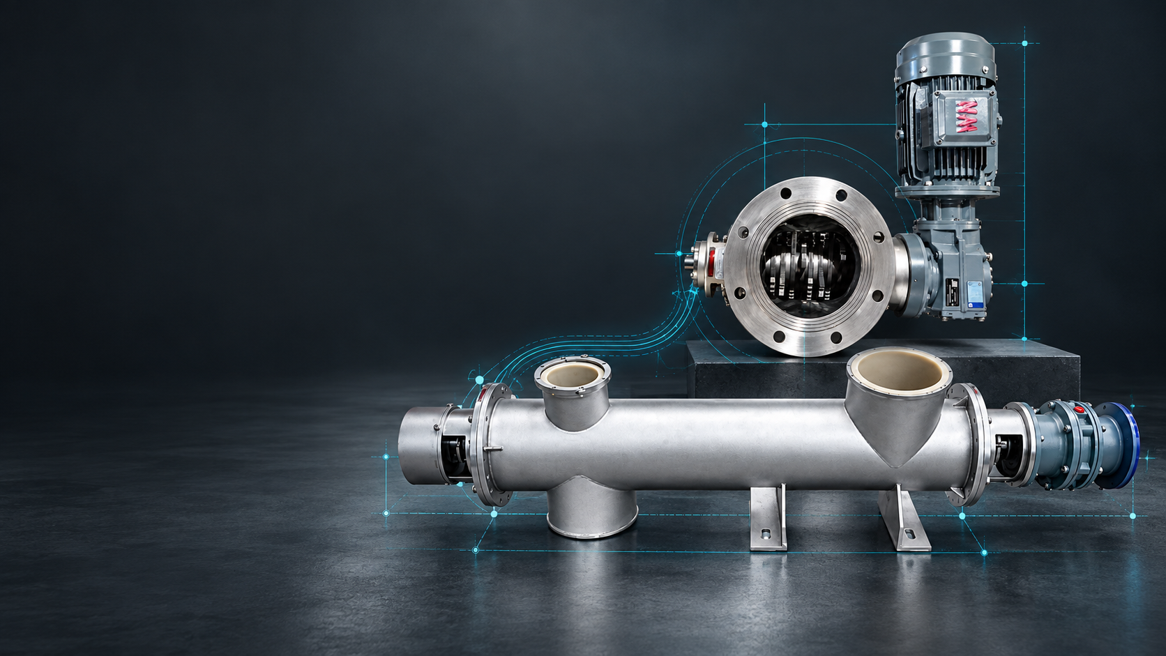 Screw conveyor and electric crushing valve selection
